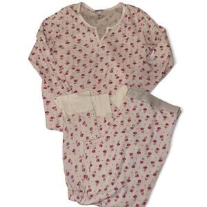 Victoria's Secret floral thermal long sleeve top and jogger pajama set.